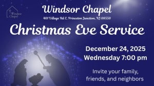 Holy night Christmas event flyer at Windsor Chapel with nativity scene and starry sky background.