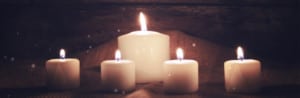 Three Christmas candles